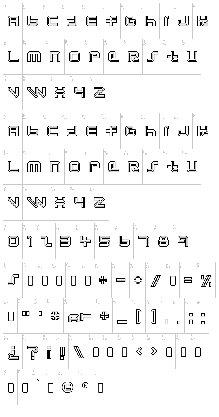 Lunasol font map